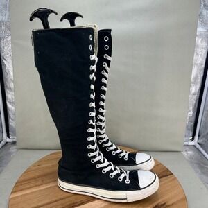 Converse Chuck Taylor All Star Knee High XX Hi Black Canvas Boots Womens Size 8